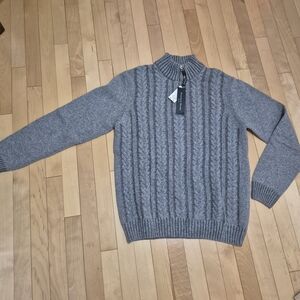 Daniele Blasi Wool Blend Gray Cable Knit Men's Sweater